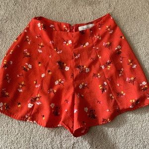 Fourteenth Place Red Floral Shorts